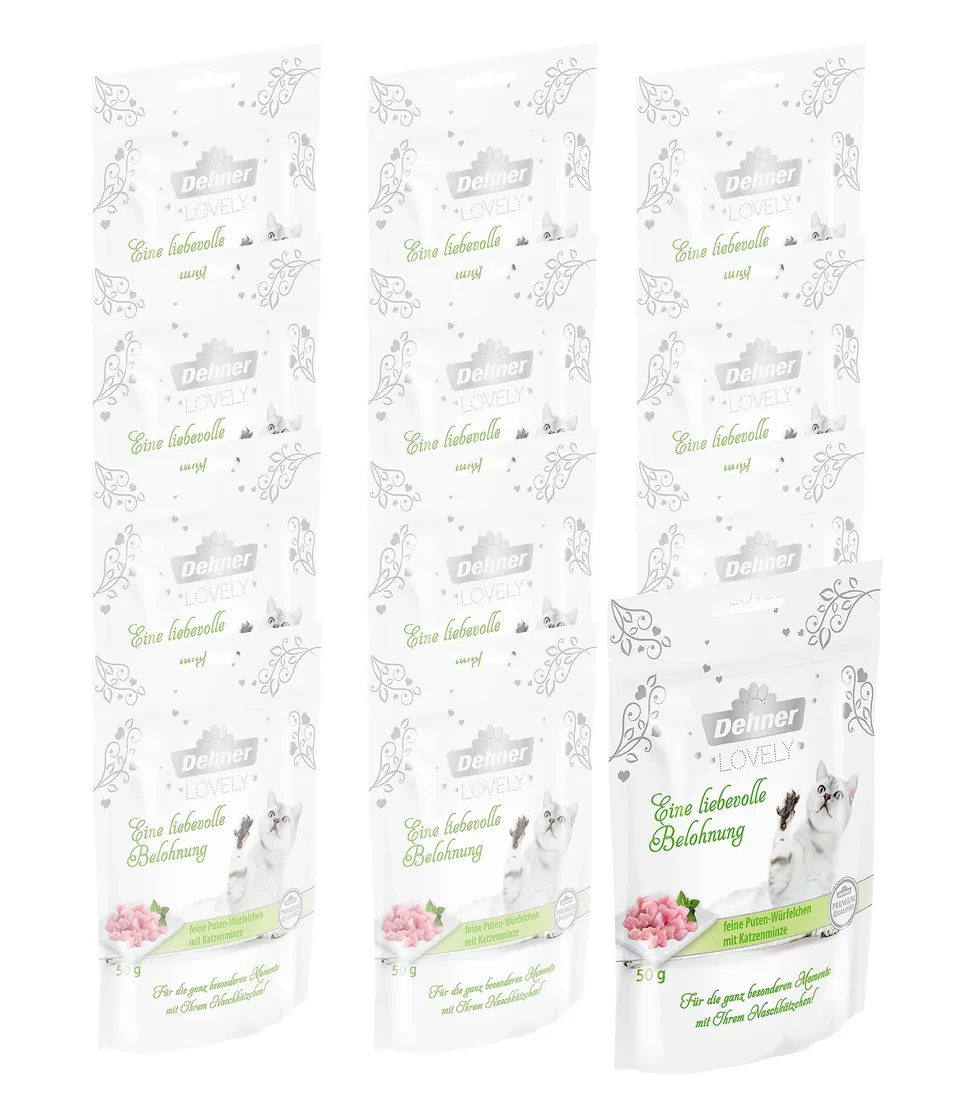 dehner-lovely-katzensnack-pute-minze-12x50g-zuckerfrei image 1
