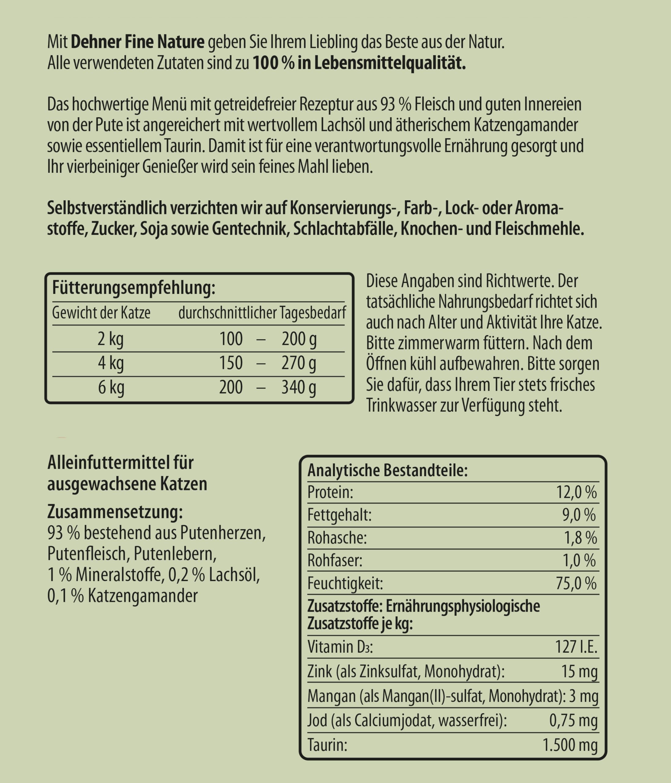 dehner-fine-nature-adult-nassfutter-pute-6x200-g-getreidefrei image 2