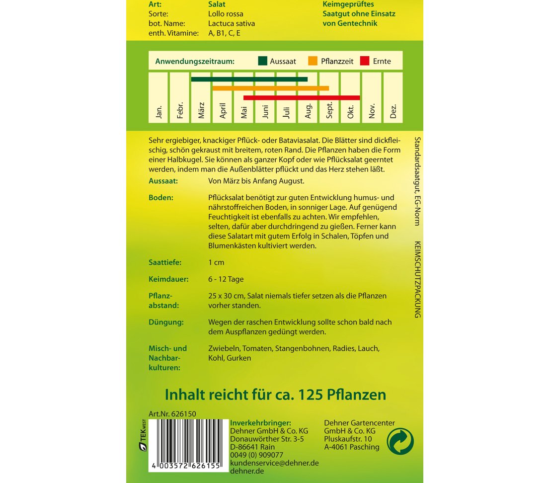 dehner-pfl-cksalat-lollo-rossa-saatgut-5x2g-gekraust image 2