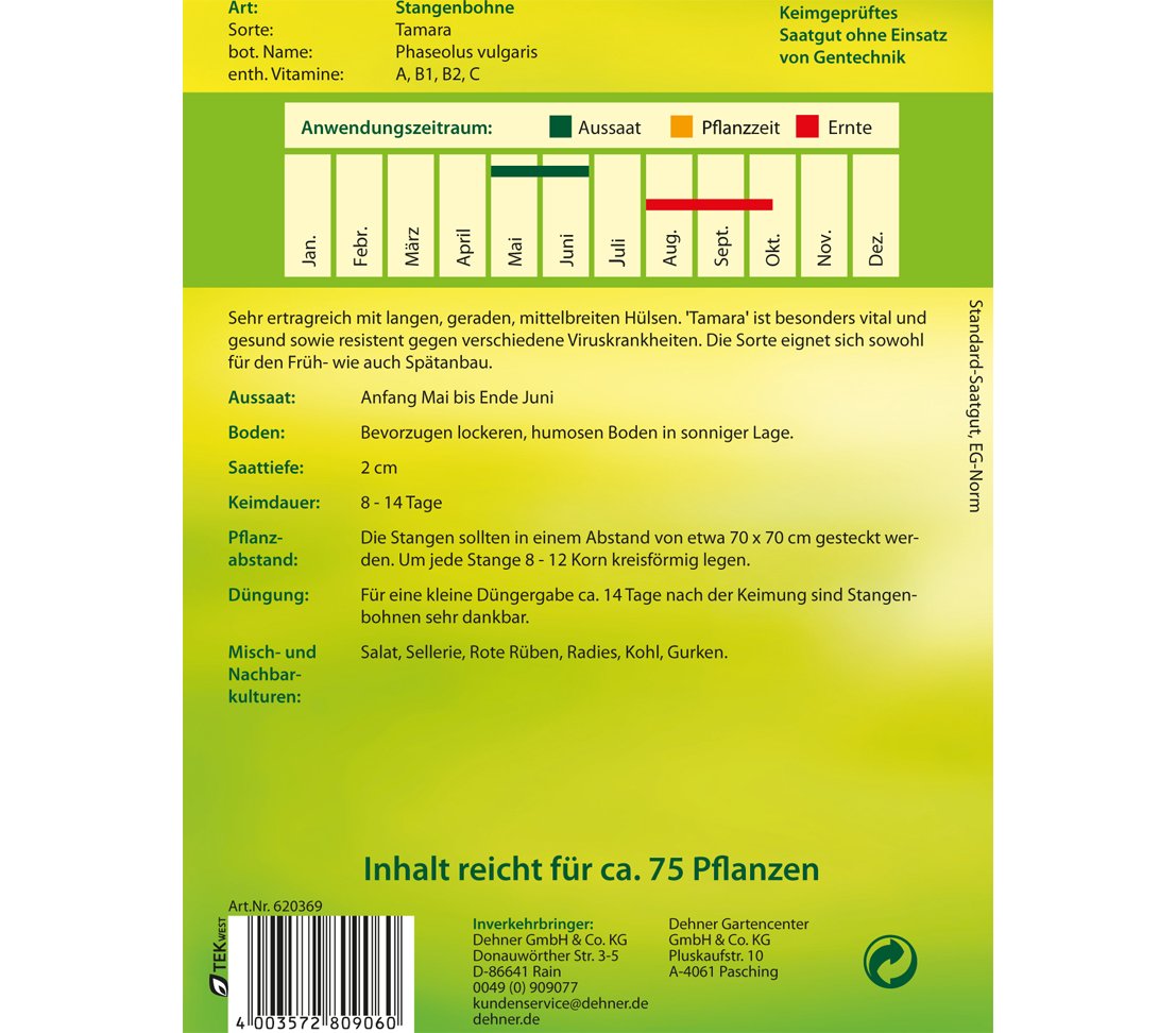 dehner-stangenbohne-tamara-bohnensamen-5er-pack-ertragreich image 2