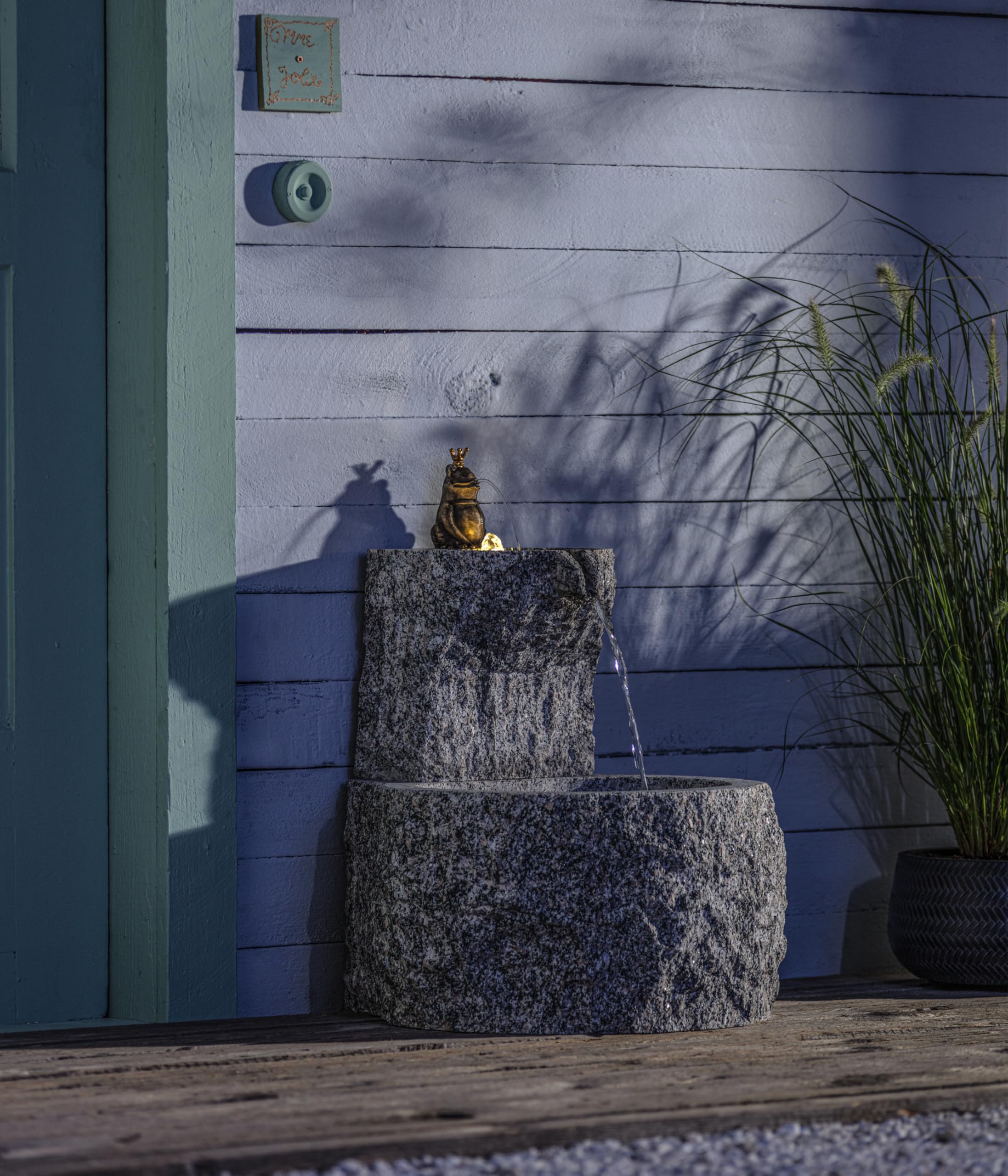 dehner-froschk-nig-gartenbrunnen-grau-50-cm-mit-led image 7