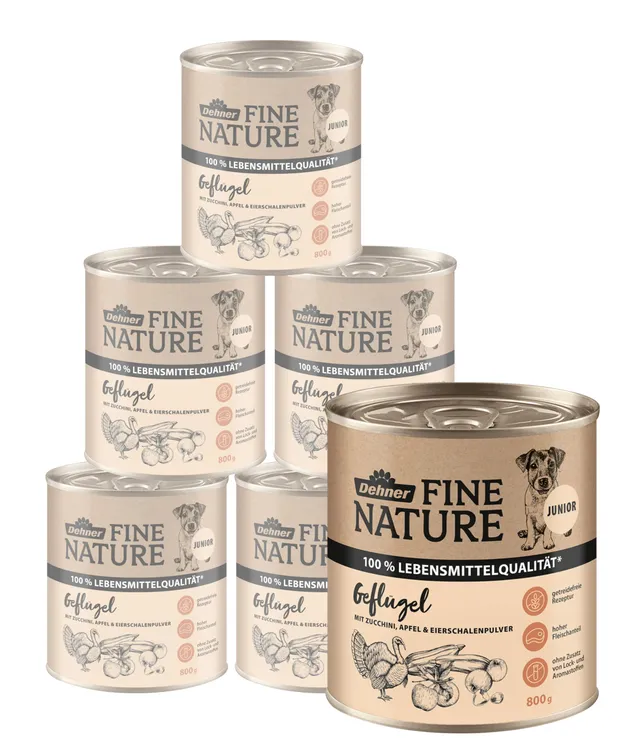 dehner-fine-nature-hundefutter-gefl-gel-6x800-g image 1
