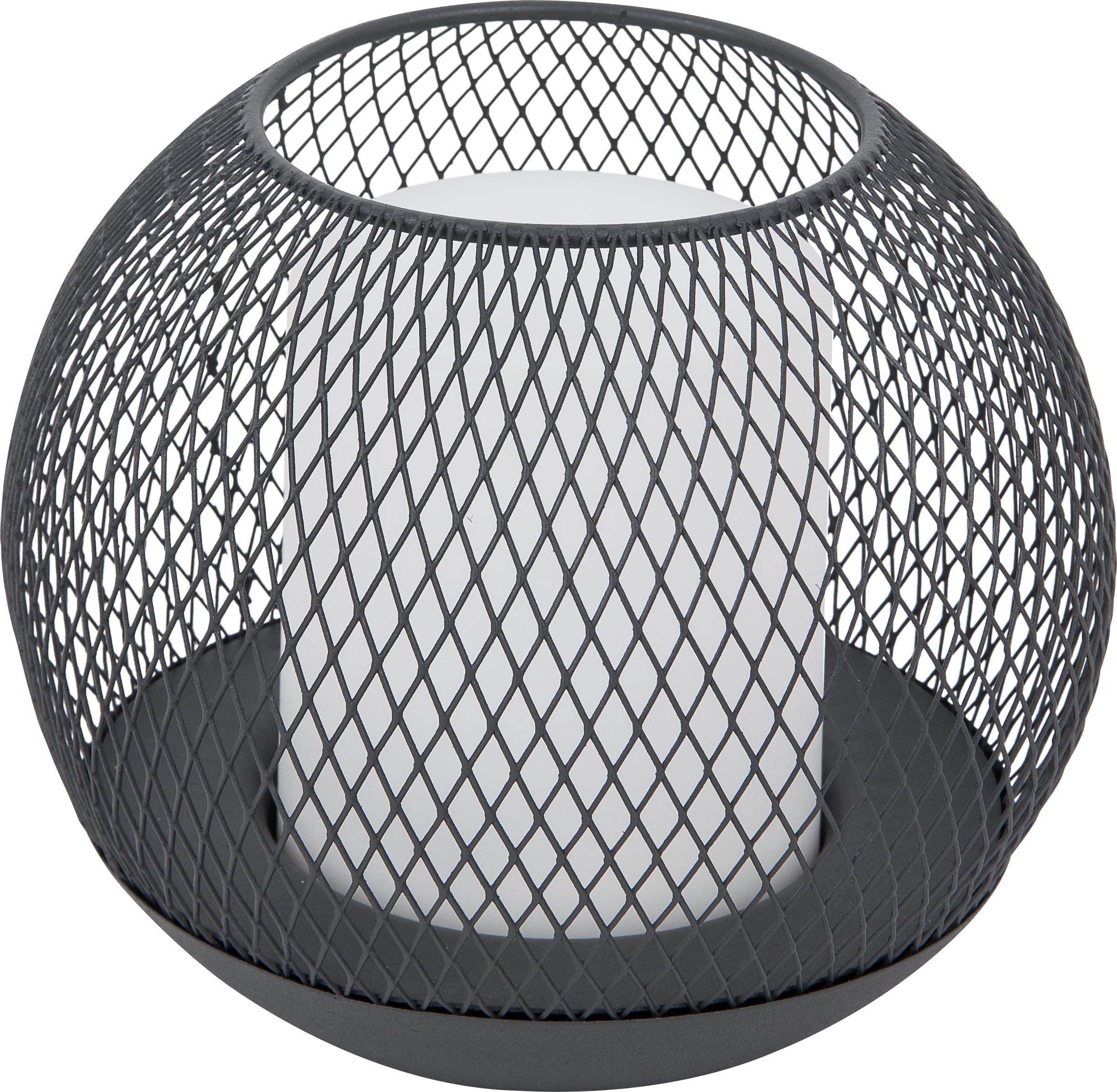 dehner-solarkugel-15-cm-solarleuchte-warmwei-grau image 1