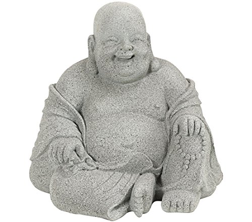 dehner-buddhafigur-sitzend-grau-leichtbeton-gartendeko image 2
