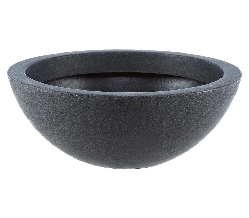 dehner-kugelschale-52-cm-pflanzschale-anthrazit-kunststoff image 1