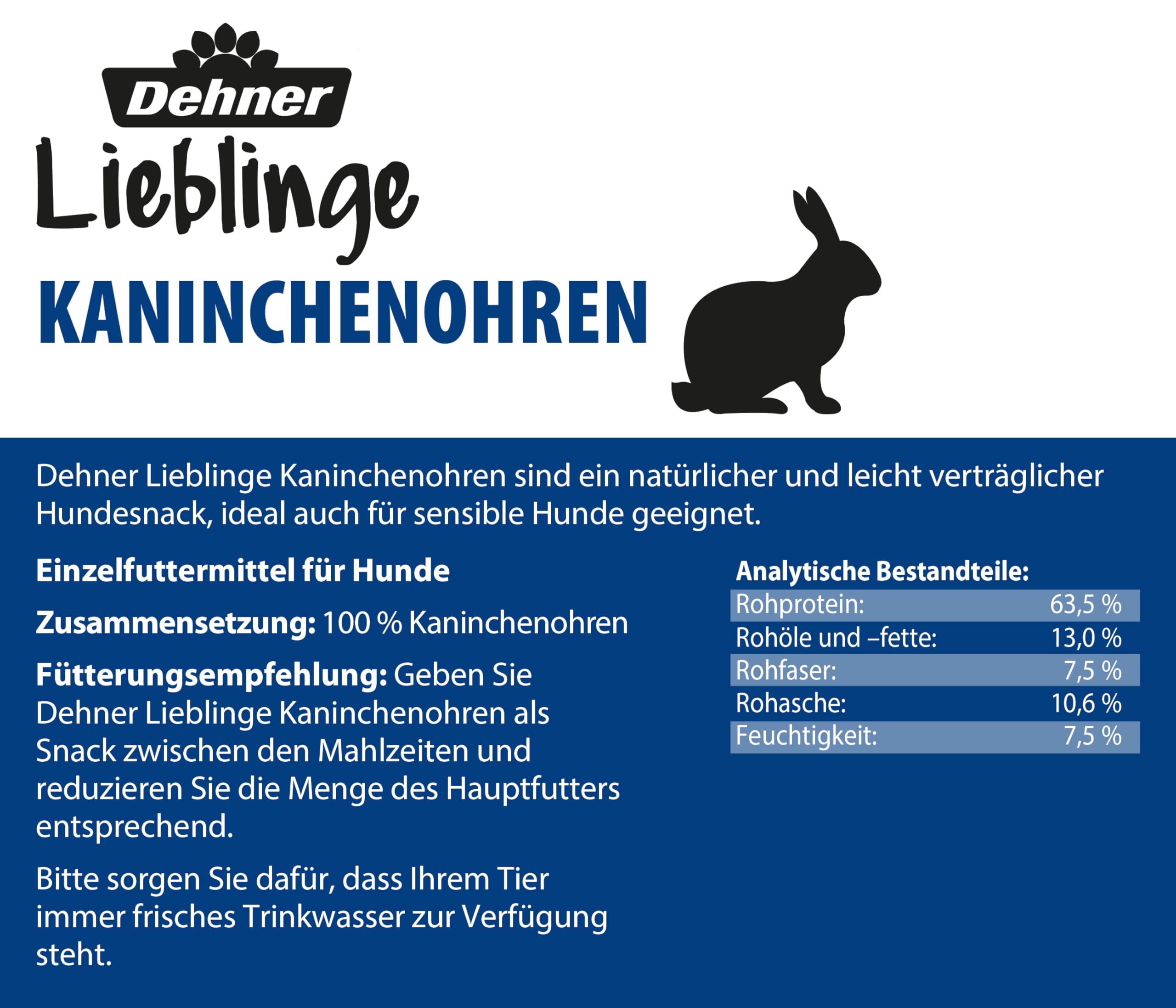 dehner-lieblinge-kaninchenohren-m-fell-hundesnack-500g image 2