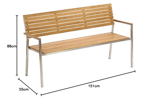 dehner-antibes-gartenbank-3-sitzer-teak-natur-151-cm image 6