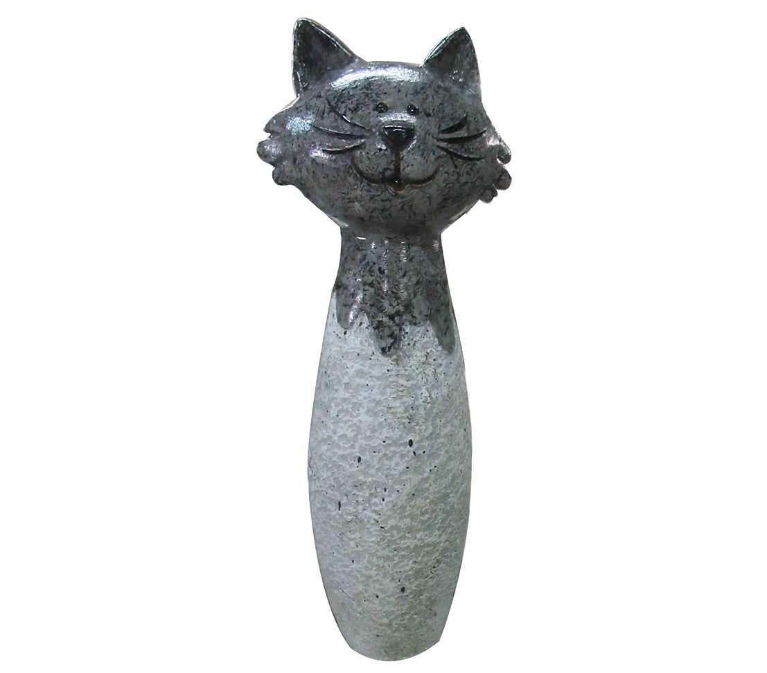 dehner-zaunfigur-kater-gartenfigur-grau-4er-set-polyresin image 2