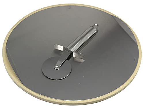 dehner-pizzastein-33-cm-mit-pizzaschneider-edelstahl image 4