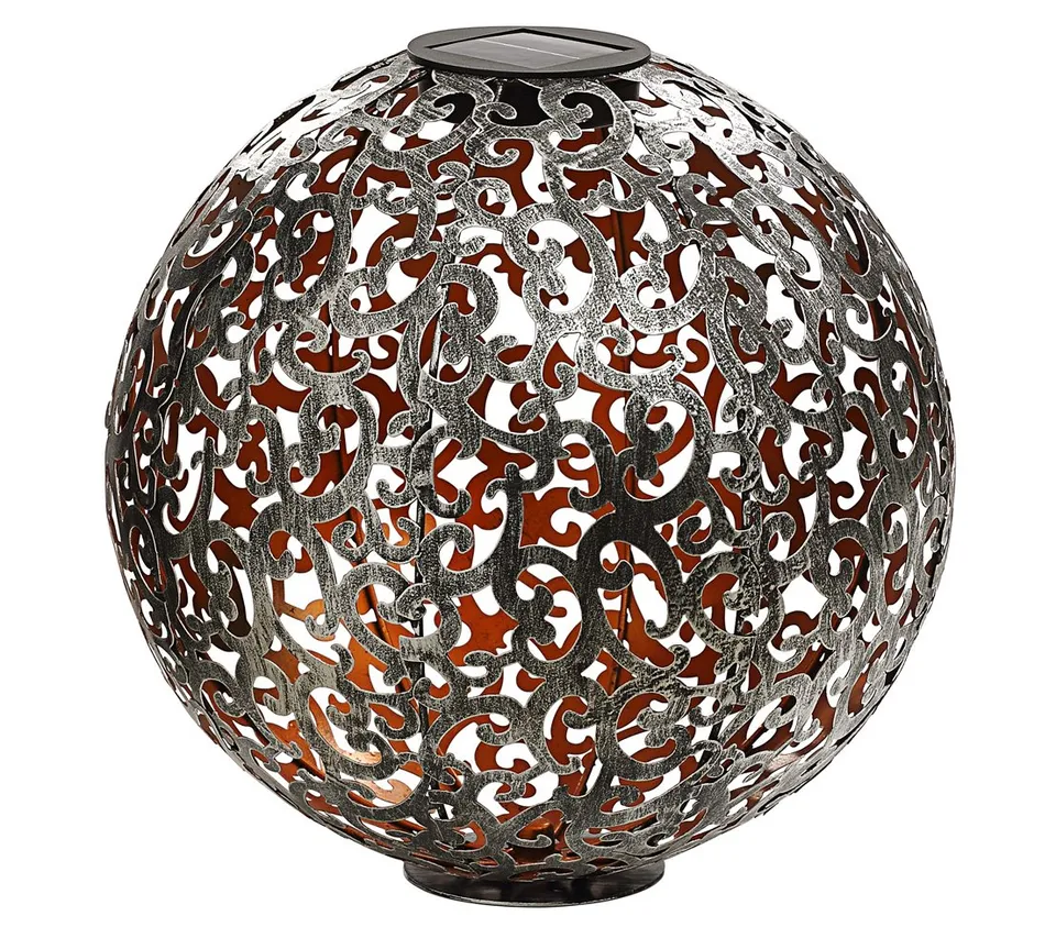 dehner-solarkugel-luanda-30-cm-metall-silber-kupfer image 1