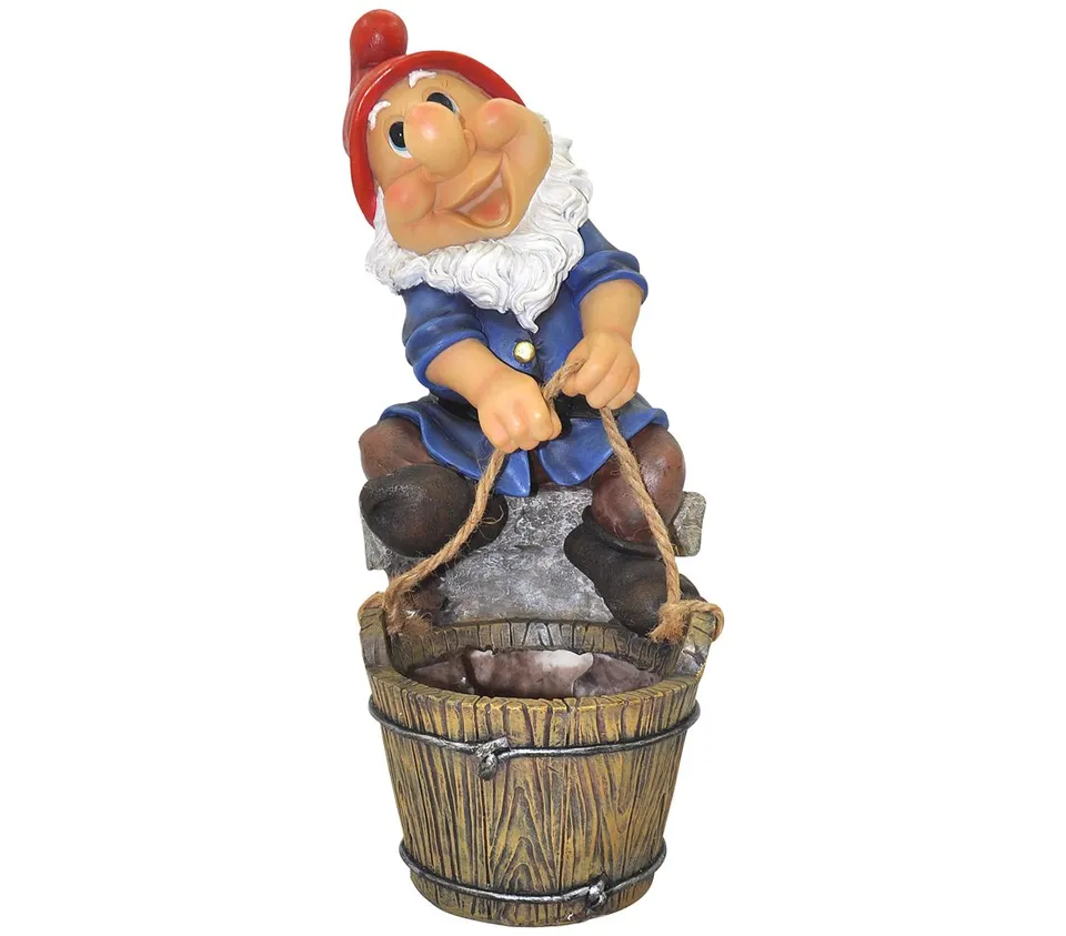 dehner-gartenzwerg-mit-pflanztopf-polyresin-mehrfarbig-38cm image 1