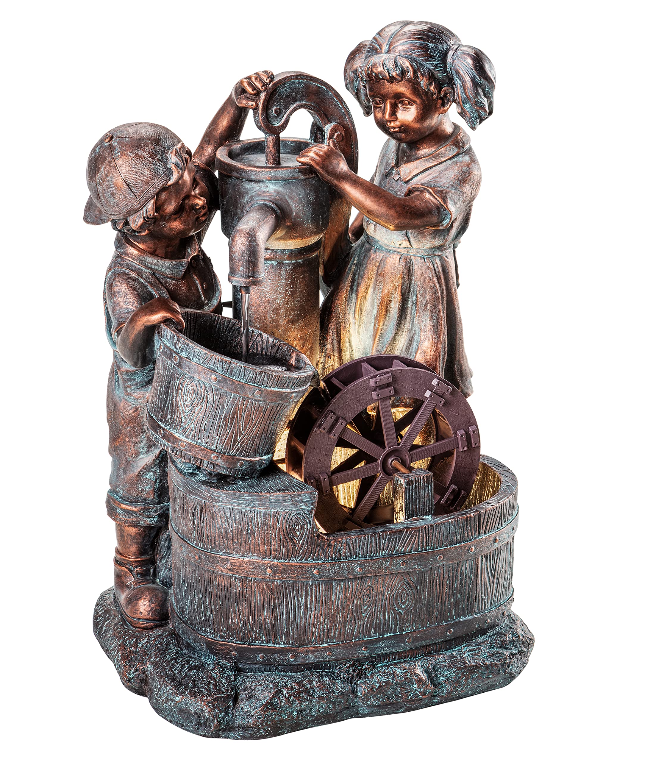 dehner-gartenbrunnen-lea-und-leon-led-6-l-polyresin image 3