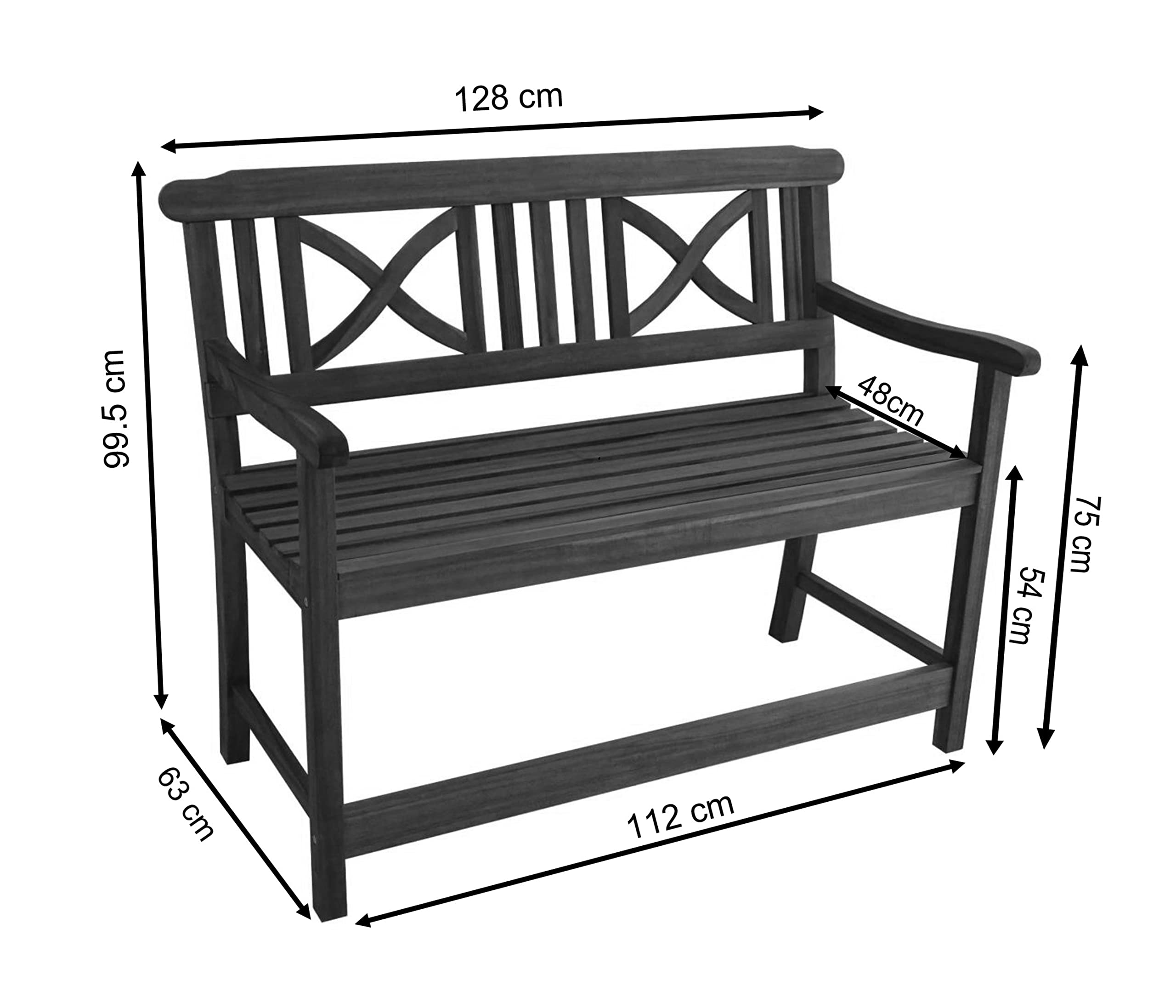 dehner-malm-gartenbank-2-sitzer-akazienholz-natur-128-cm image 3