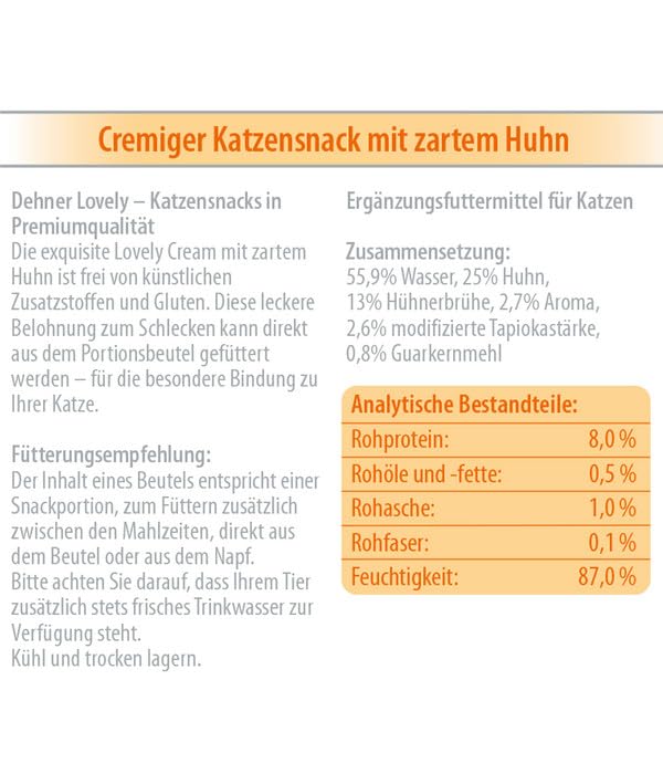 dehner-premium-lovely-katzensnack-huhn-creme-72x14-g-glutenfrei image 4