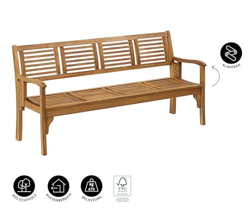 dehner-douglas-klappbank-gartenbank-akazie-natur-180cm image 8