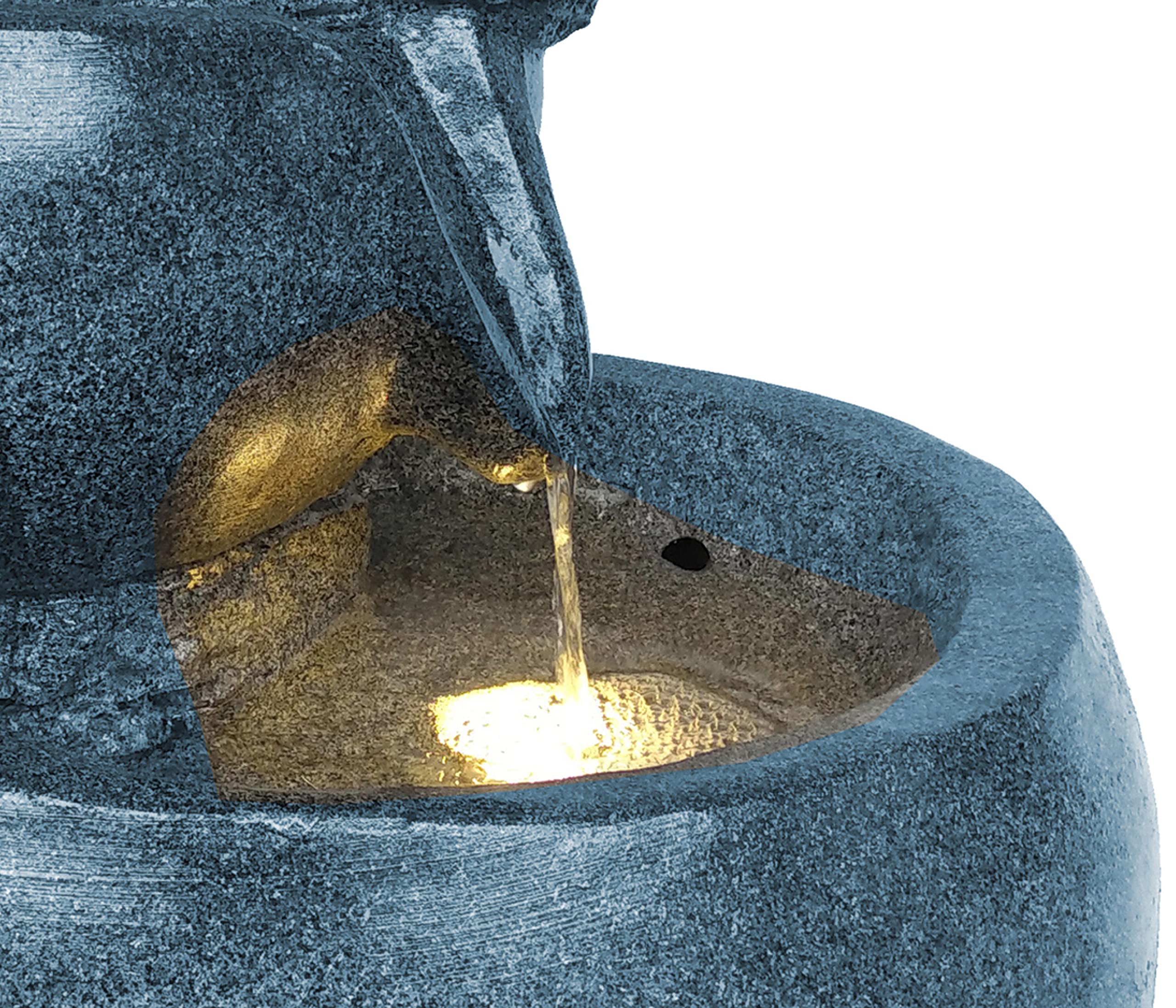 dehner-bowl-gartenbrunnen-polyresin-grau-mit-led-66-cm image 4