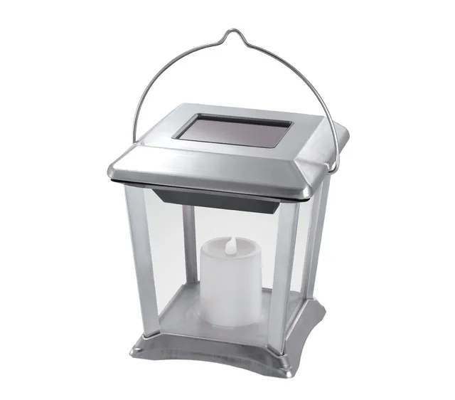 dehner-laterne-solarleuchte-edelstahl-silber-22-cm image 1