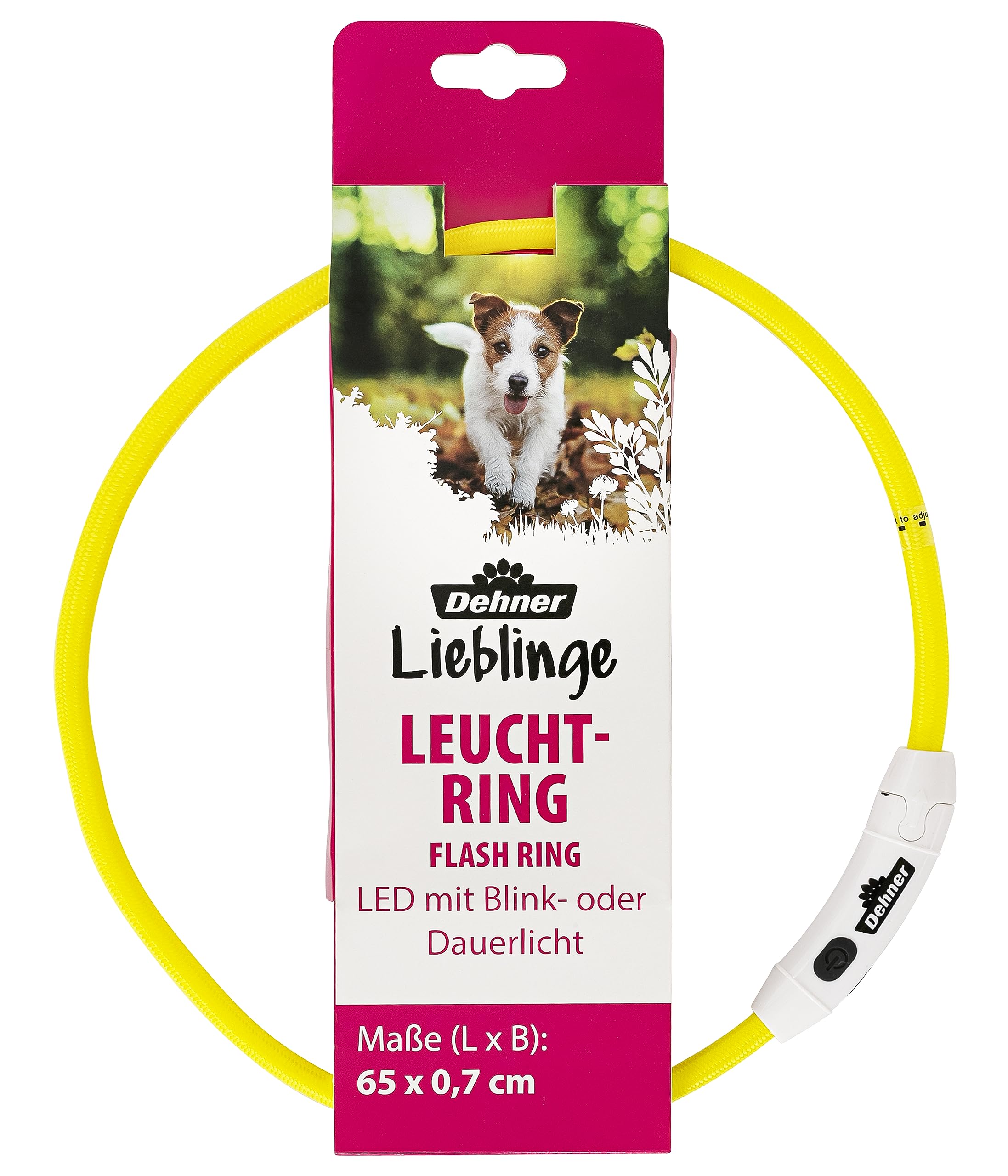 dehner-lieblinge-flash-ring-leuchthalsband-hund-65-cm-rot-led image 2