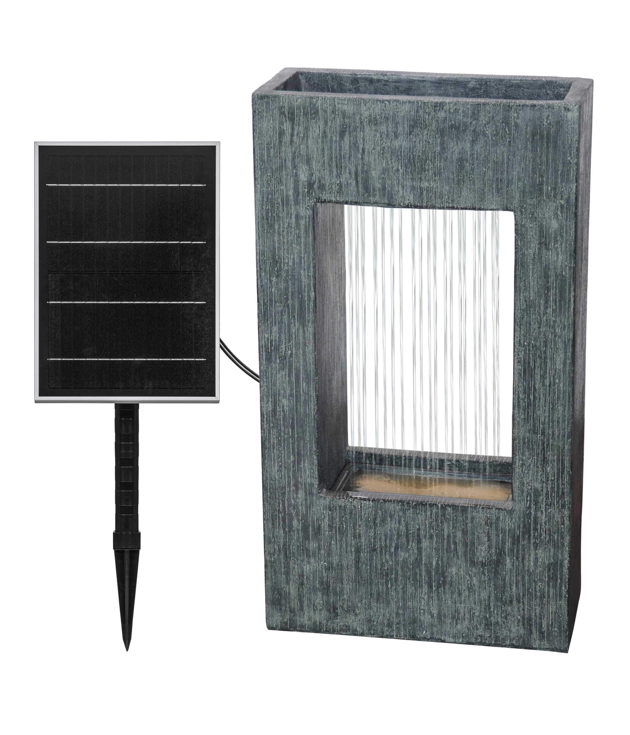dehner-gartenbrunnen-vigo-solar-led-polyresin-grau image 2