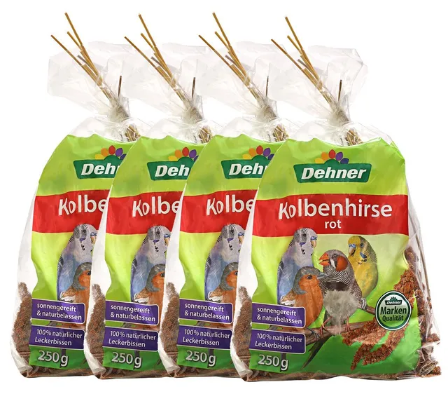 dehner-kolbenhirse-rot-vogelfuttersnack-4x250g-vitaminreich image 1