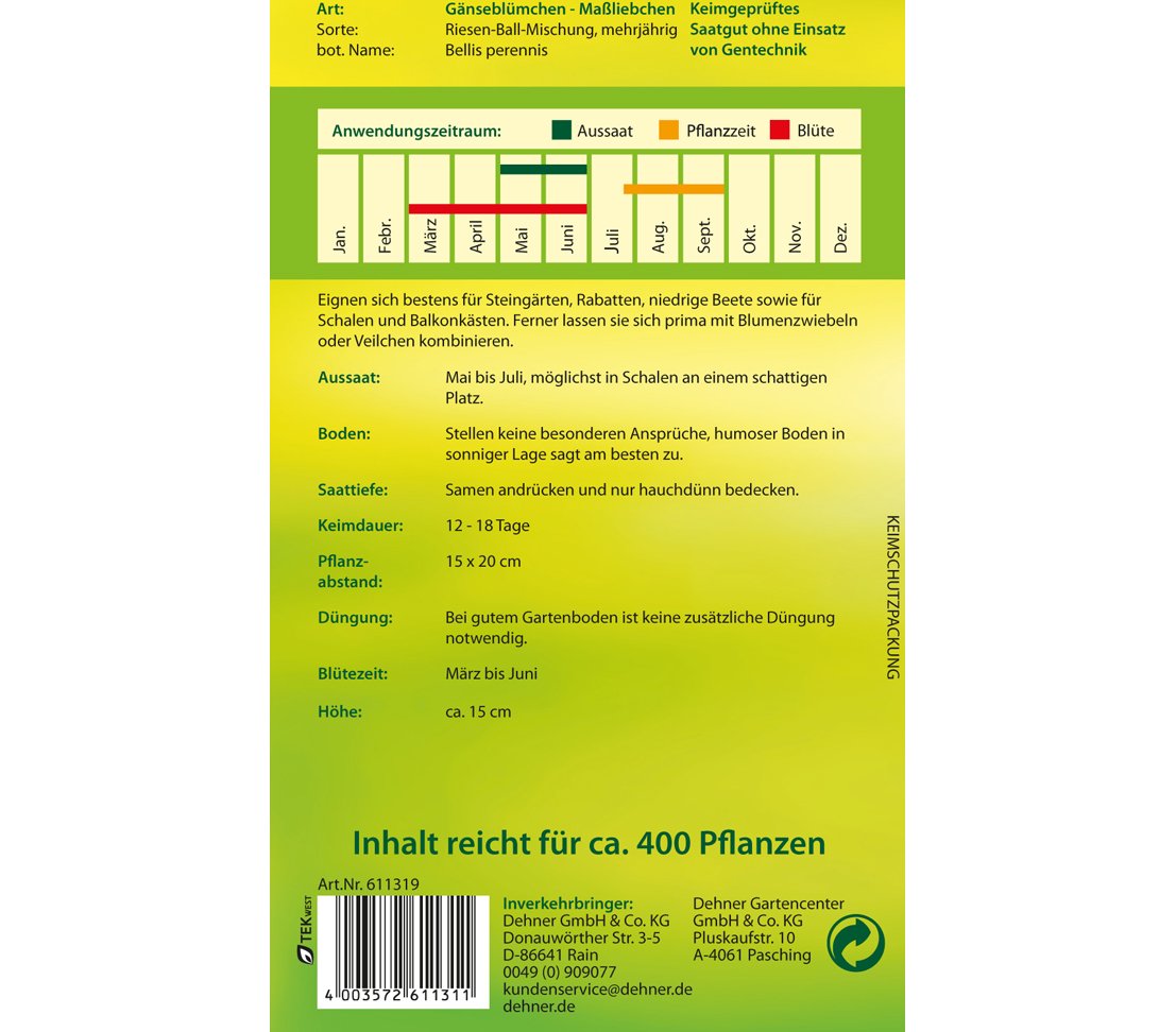 dehner-g-nsebl-mchen-riesen-ball-mischung-samen-5er-pack-mehrj-hrig image 2