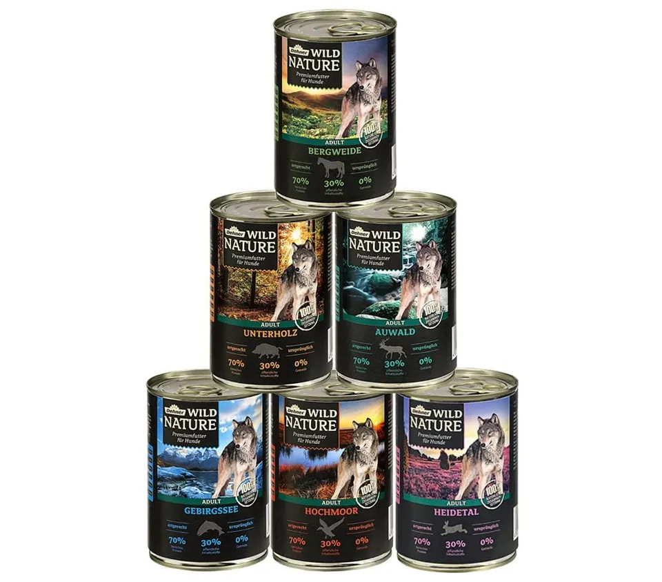 dehner-wild-nature-hundefutter-probier-set-6x400g-getreidefrei image 1