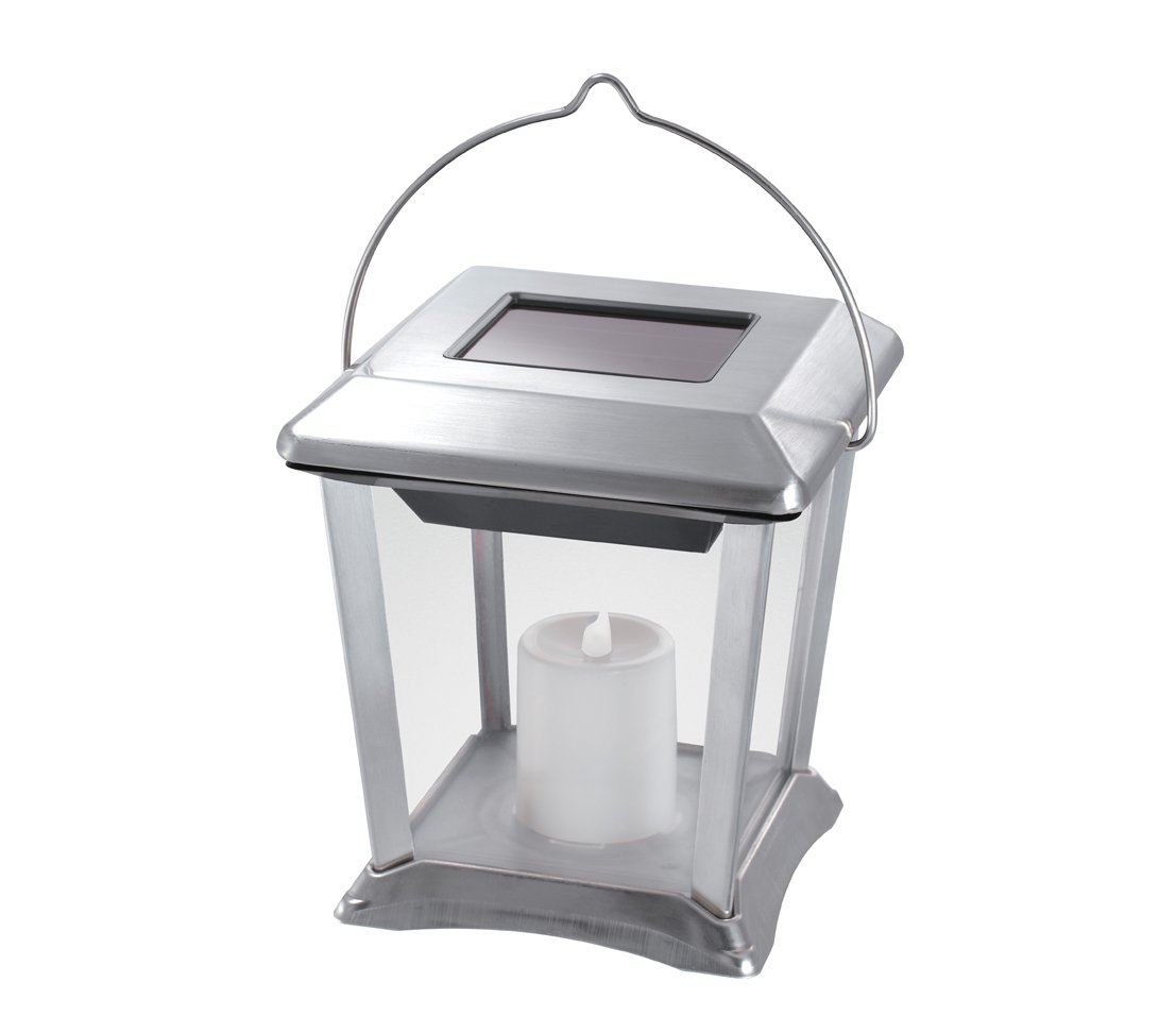 dehner-laterne-solarleuchte-edelstahl-silber-22-cm image 1