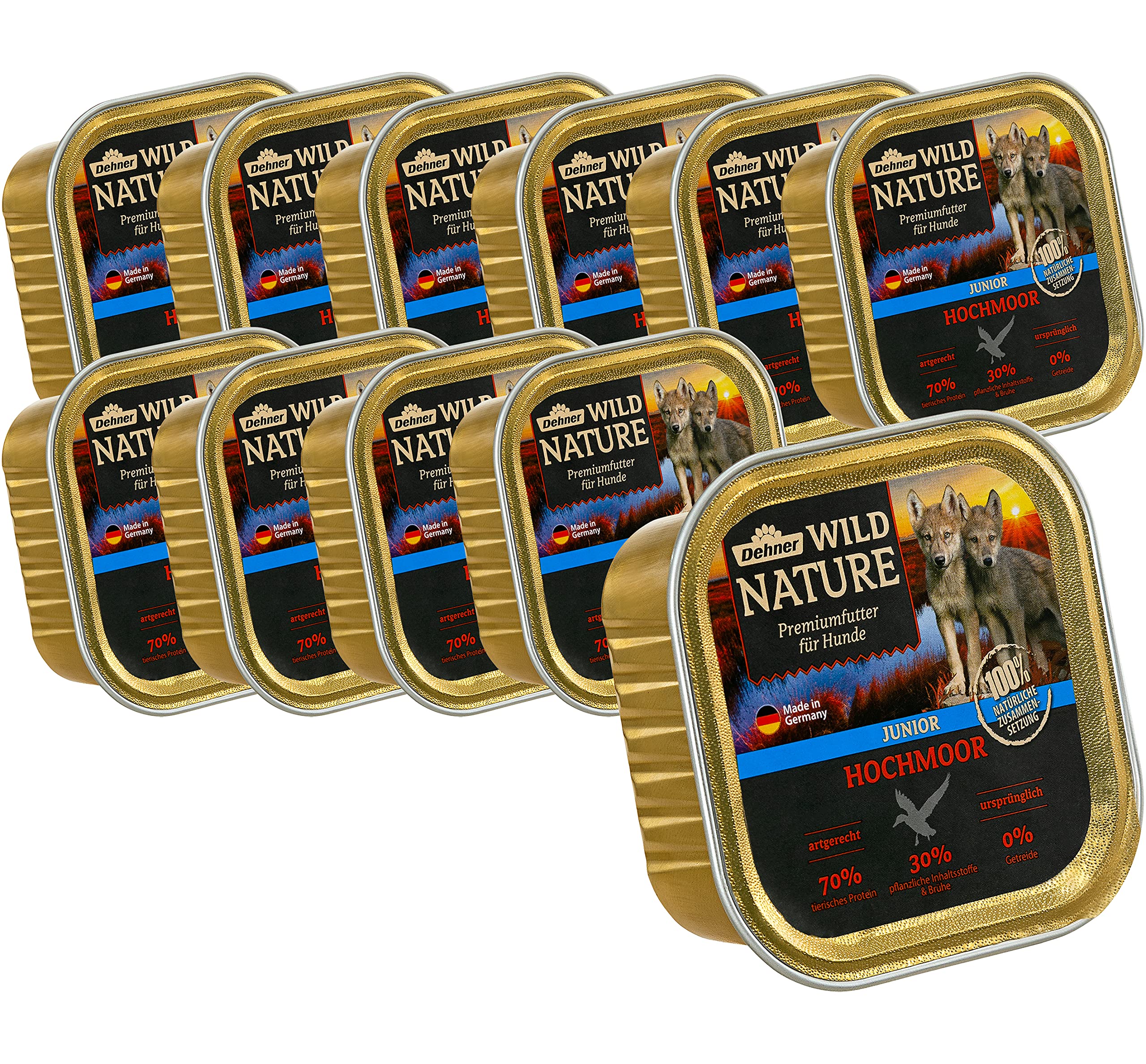 dehner-wild-nature-hochmoor-nassfutter-ente-welpen-11x150g image 1