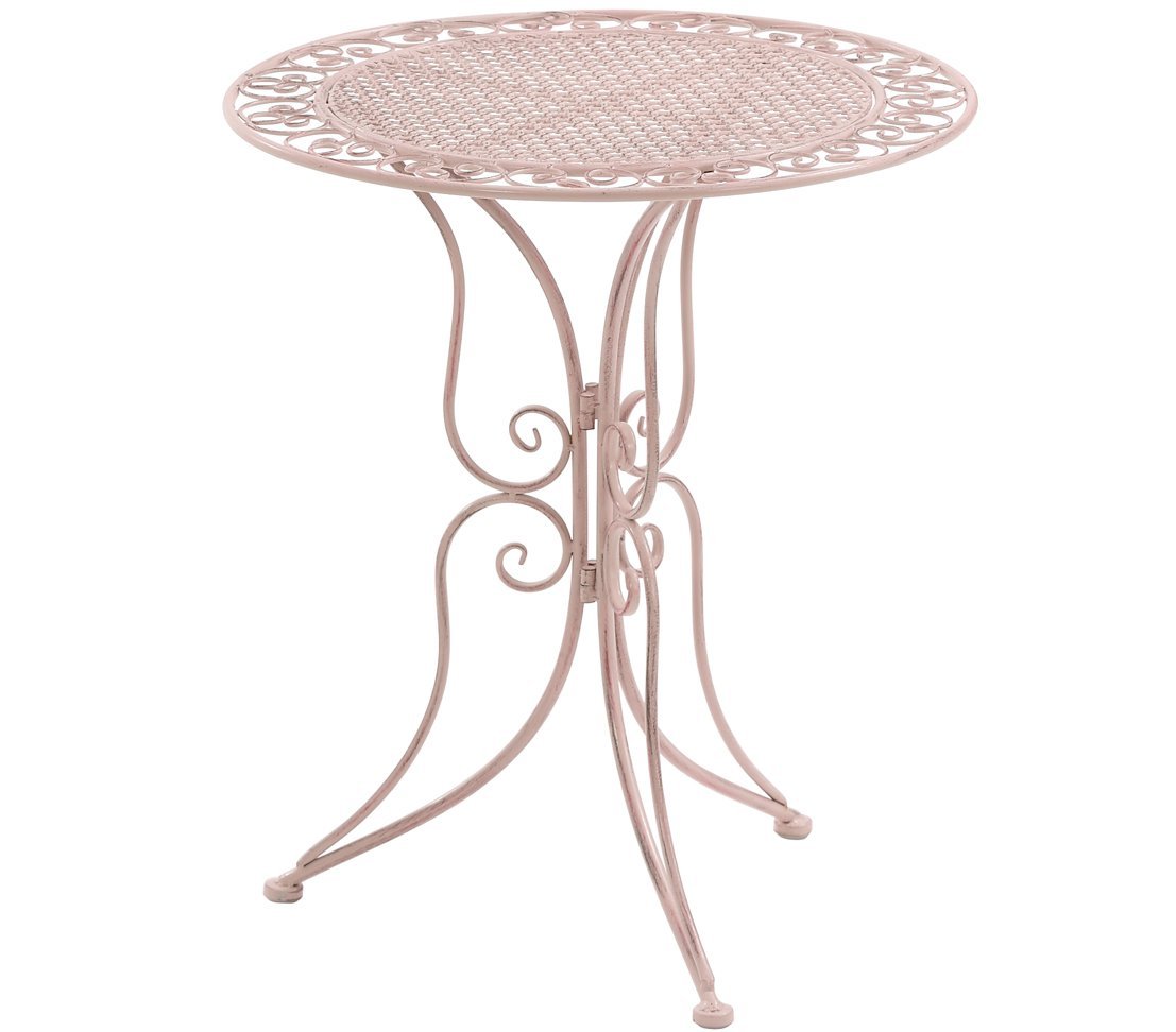 dehner-provence-stylo-gartentisch-pink-60-cm-metall-used-look image 1