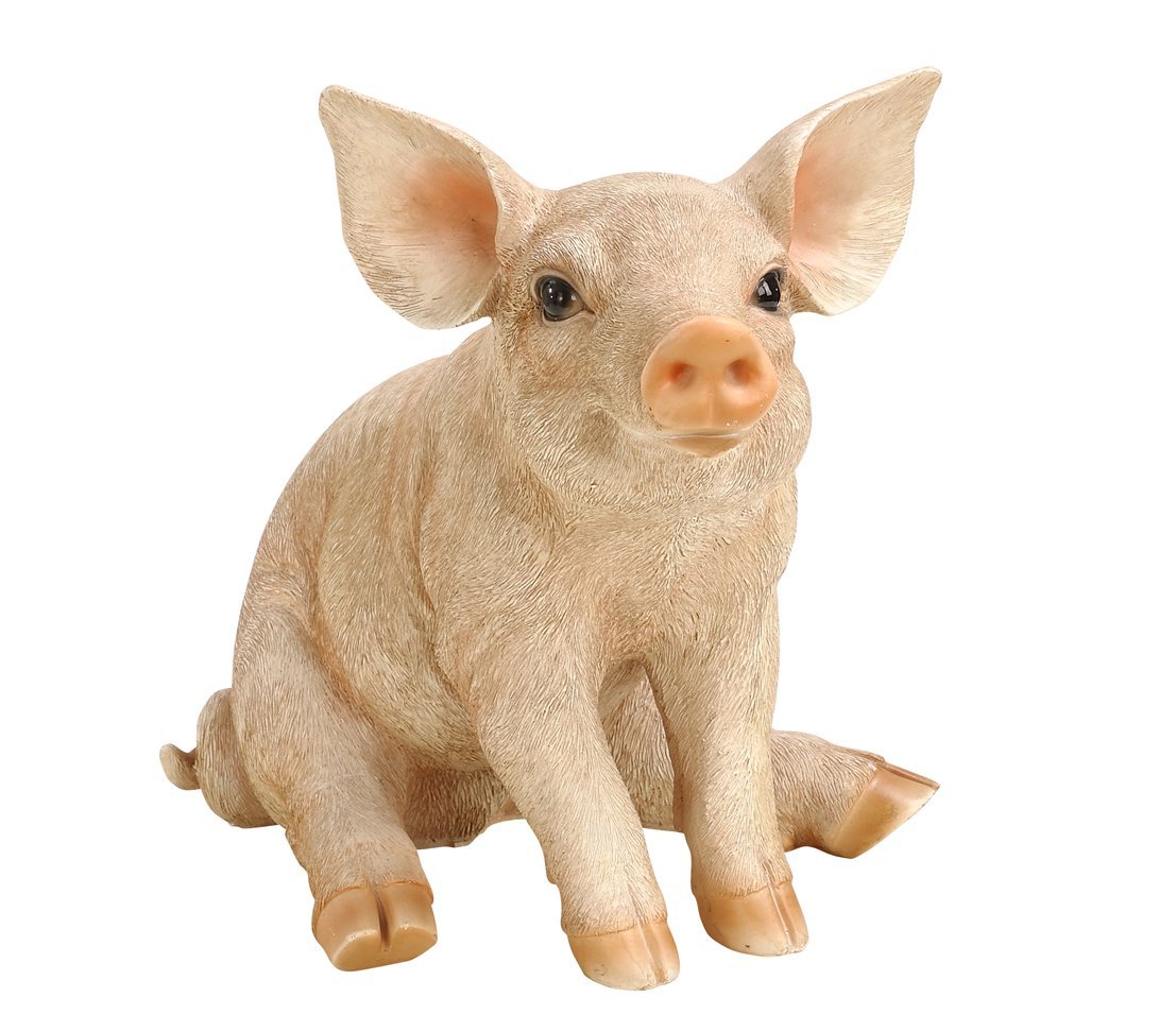 dehner-dekofigur-schwein-sitzend-34-cm-polyresin-rosa image 1