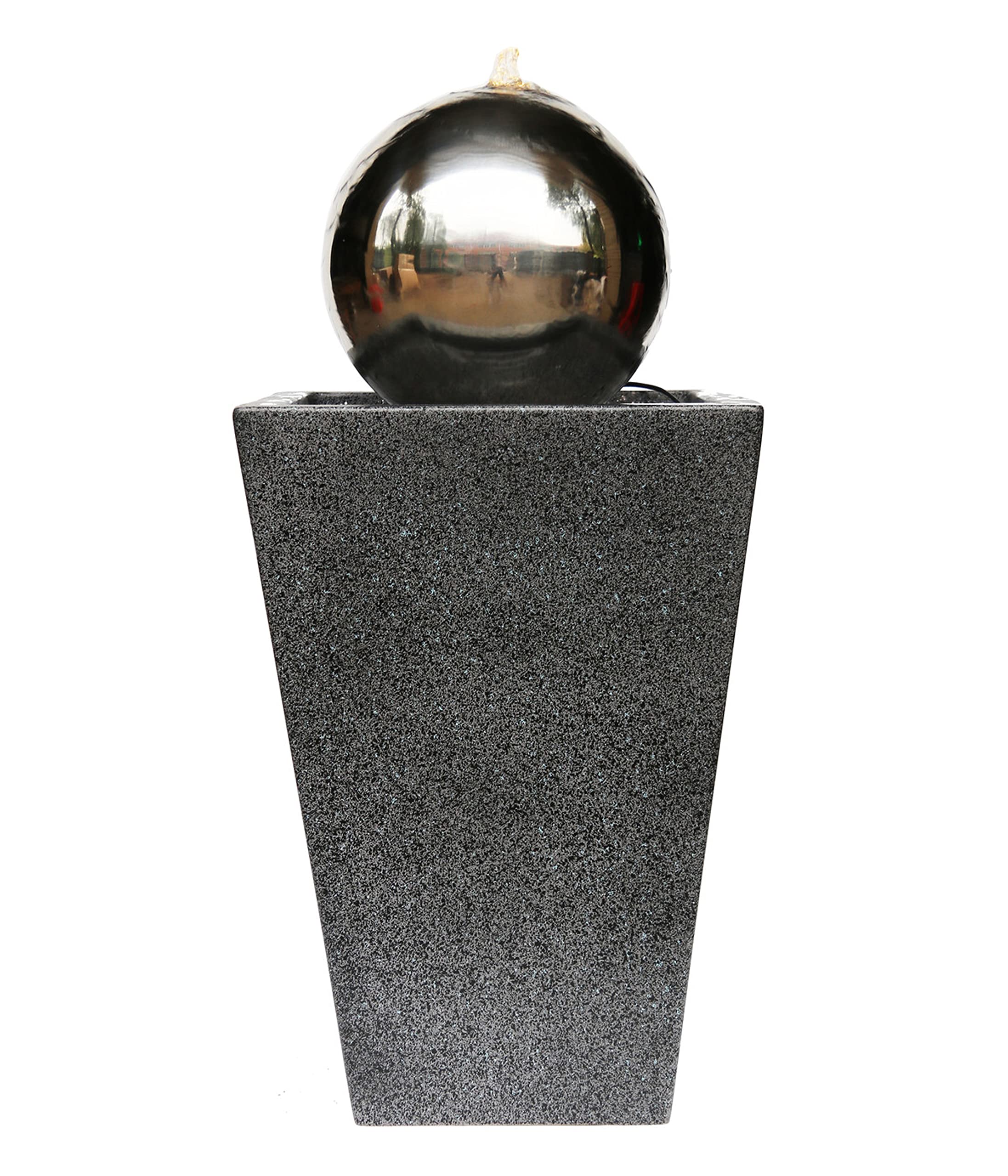 dehner-gartenbrunnen-kioto-led-edelstahl-83-cm-grau-12-l image 1