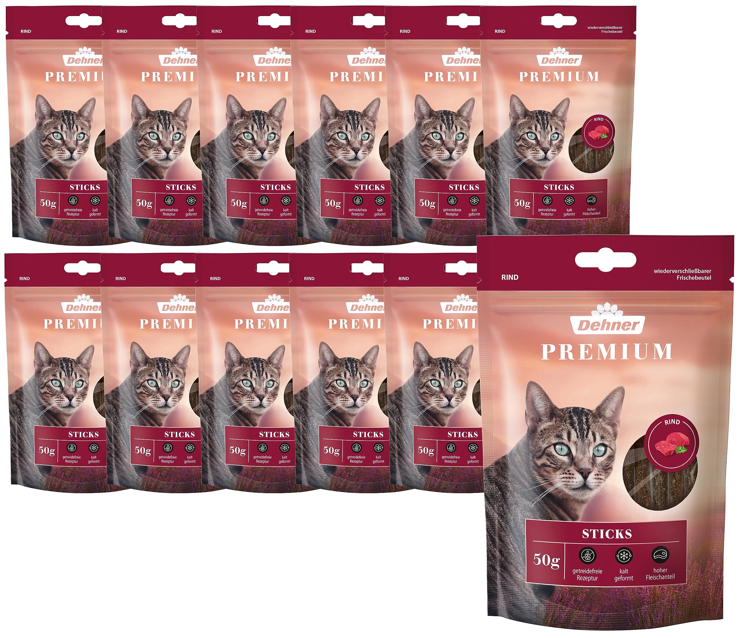 dehner-premium-katzensnack-h-hnchen-sticks-12x50-g image 2