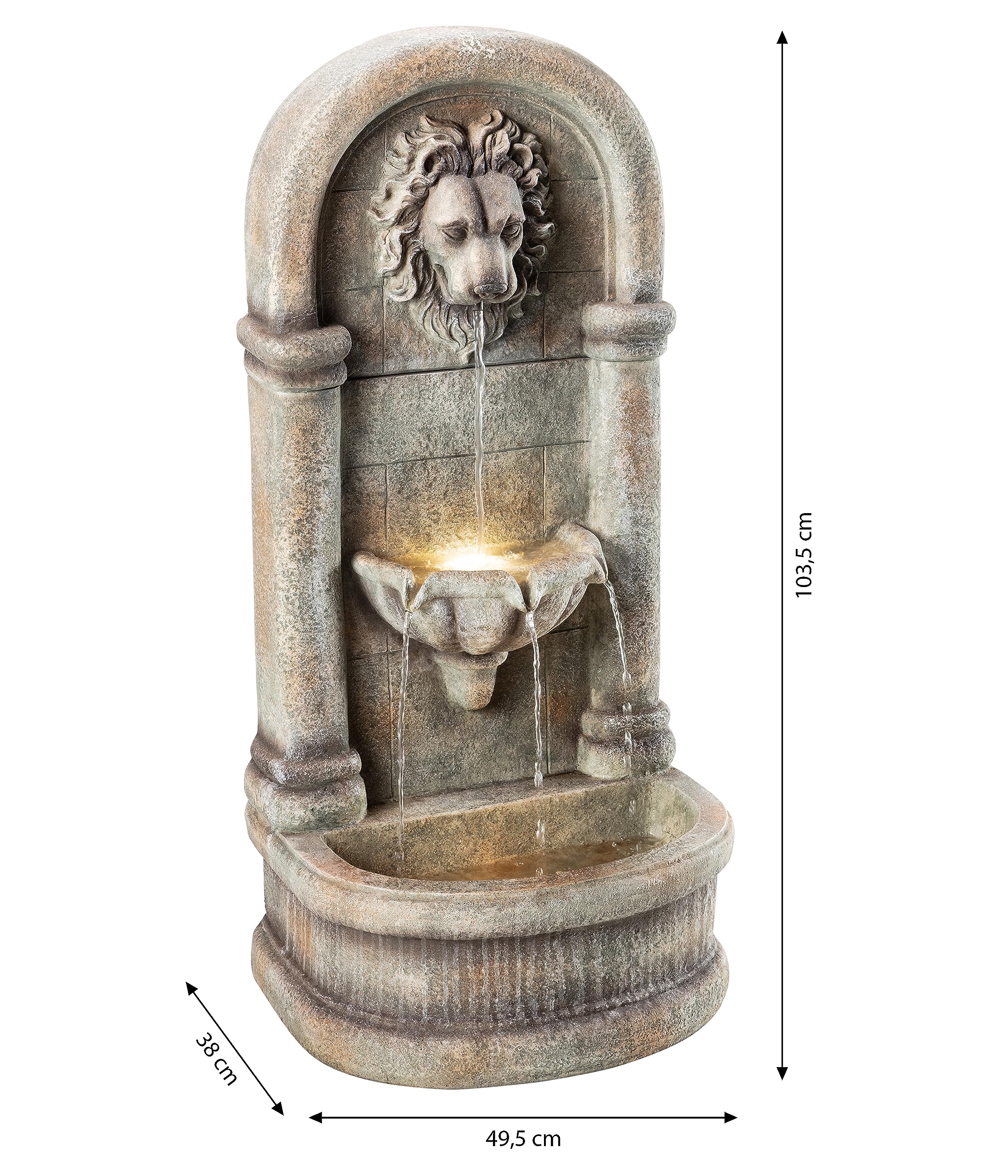 dehner-faro-gartenwandbrunnen-led-polyresin-grau image 5