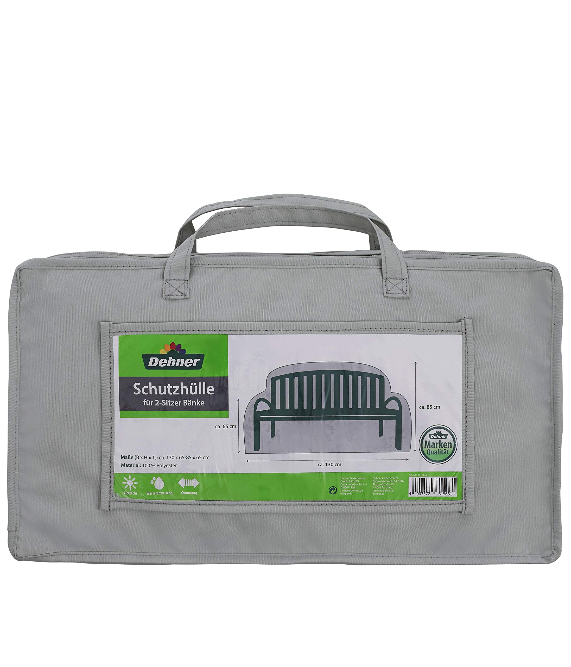 dehner-abdeckung-gartenbank-2-sitzer-130x85x65-grau image 1
