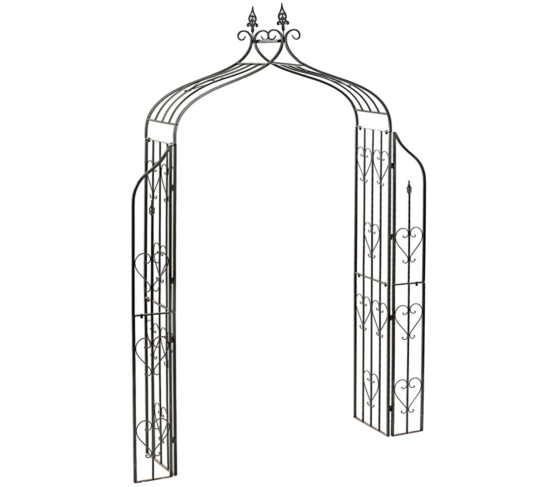 dehner-rosenbogen-heart-schwarz-metall-kletterhilfe image 1