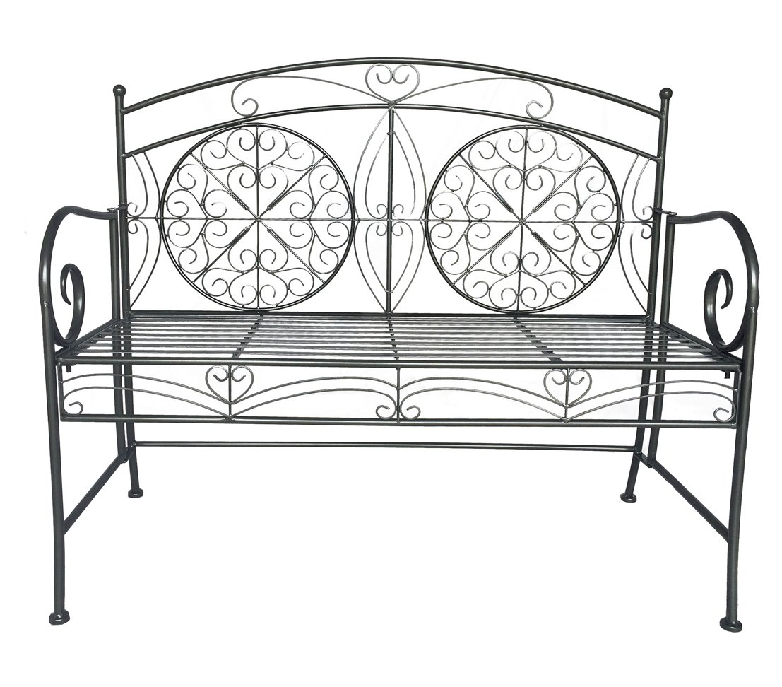 dehner-yorkshire-gartenbank-2-sitzer-metall-antikgrau image 1