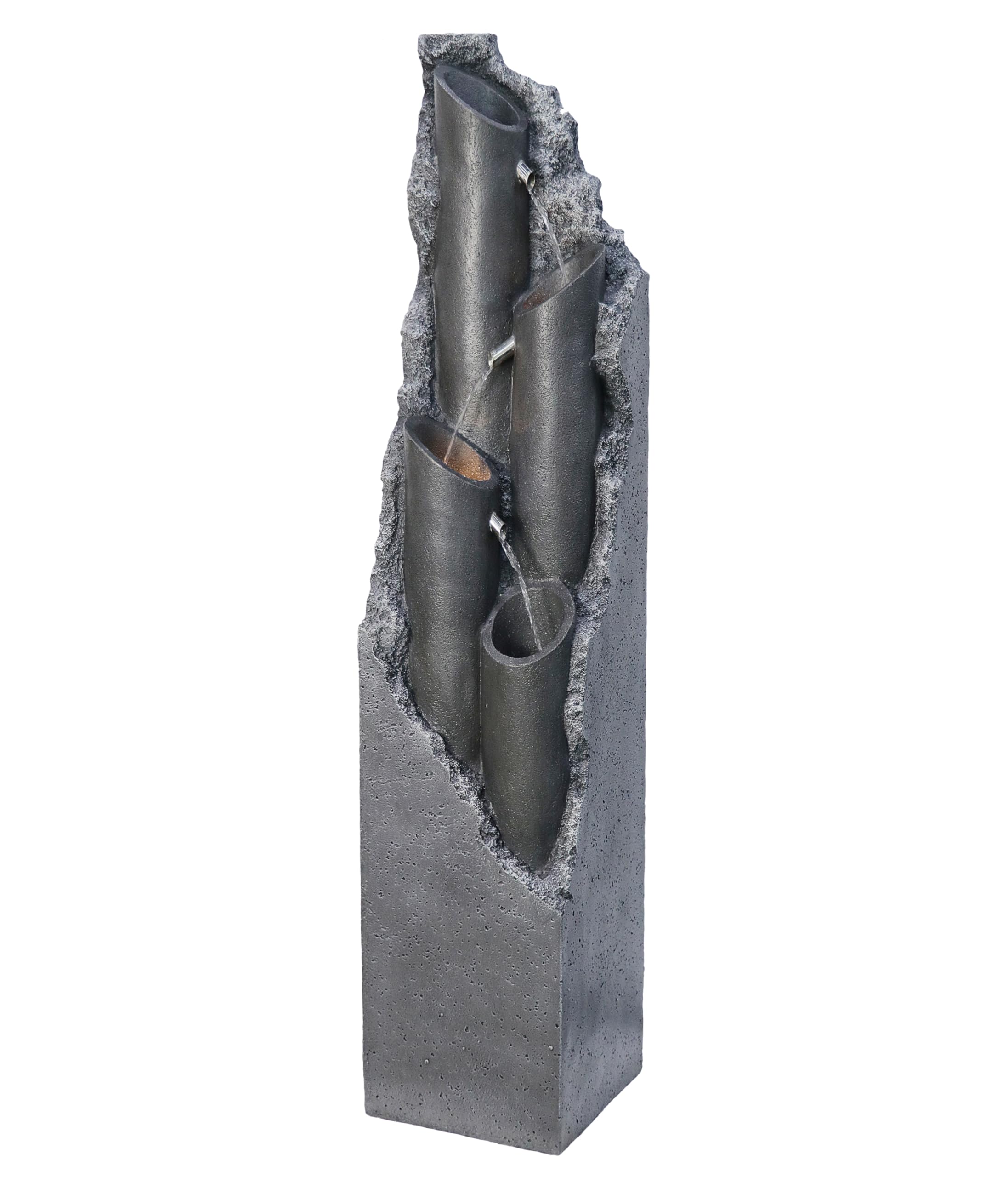 dehner-tubi-gartenbrunnen-solarbrunnen-grau-led-113cm image 2