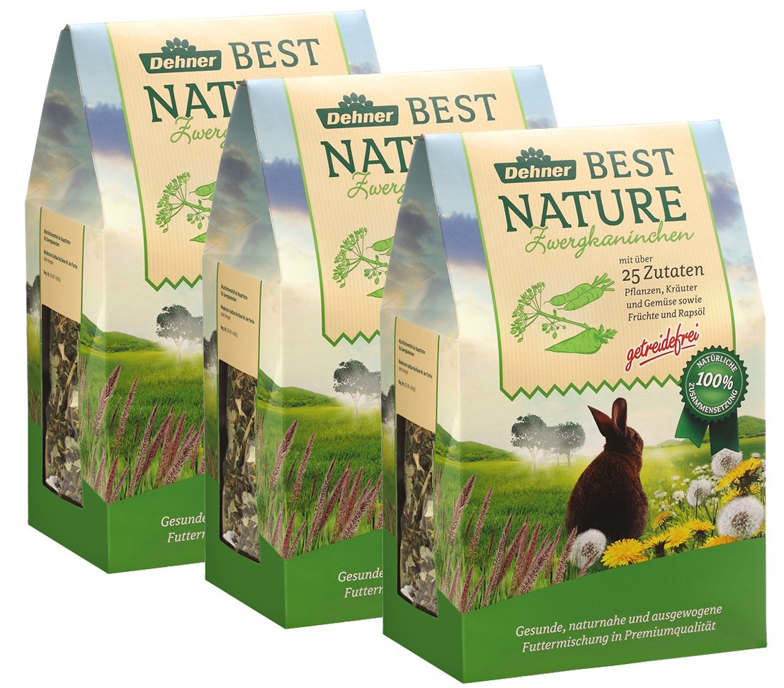 dehner-best-nature-zwergkaninchenfutter-3x500g-getreidefrei image 1