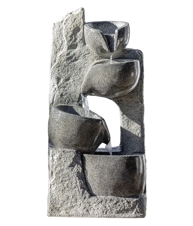 dehner-circ-gartenbrunnen-led-polyresin-grau-mit-pumpe image 1
