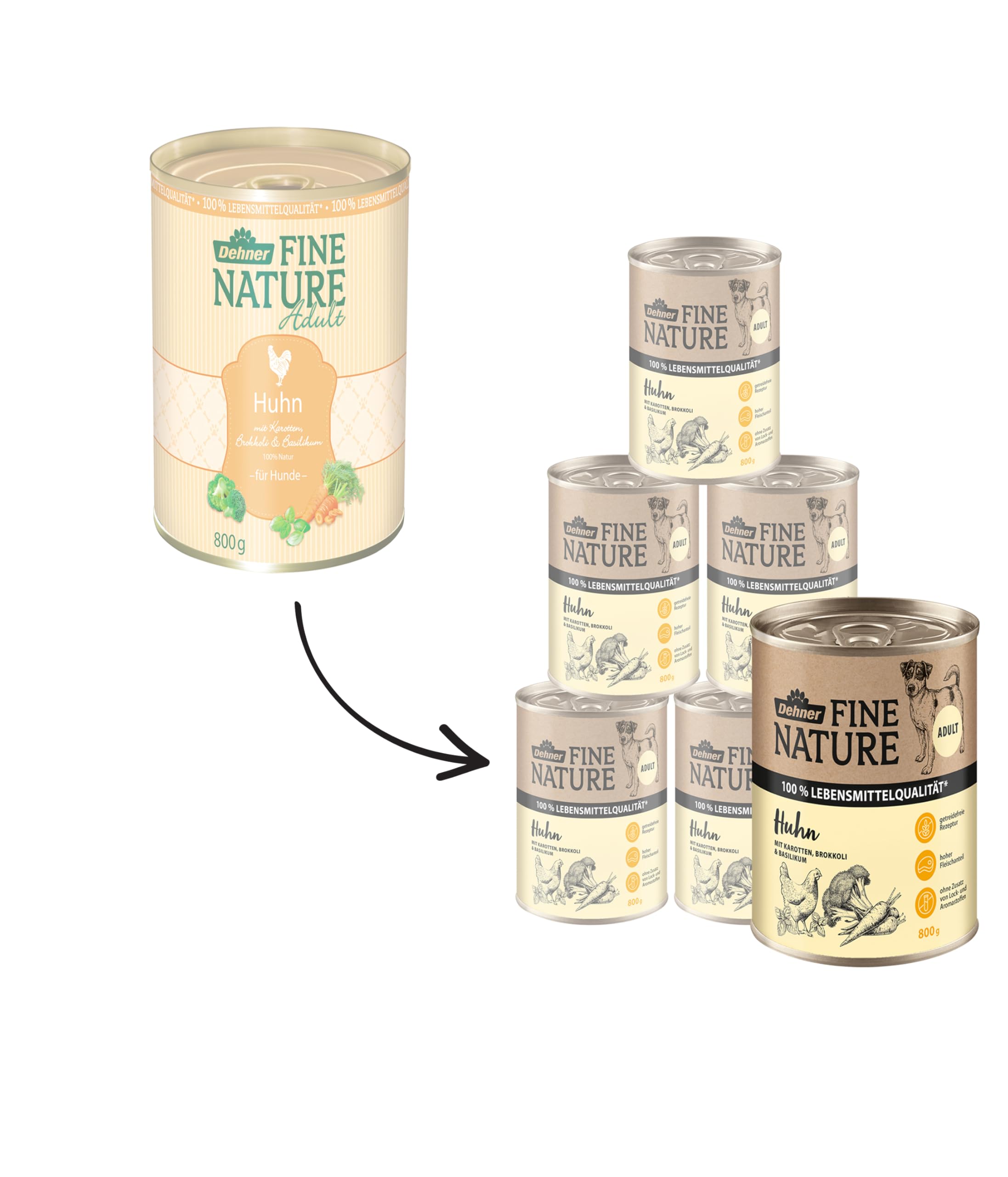 dehner-fine-nature-hundefutter-nassfutter-huhn-6x800-g image 3