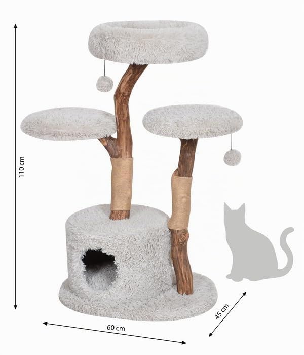 dehner-premium-lovely-katzen-kratzbaum-hellgrau-110-cm-pl-sch image 5