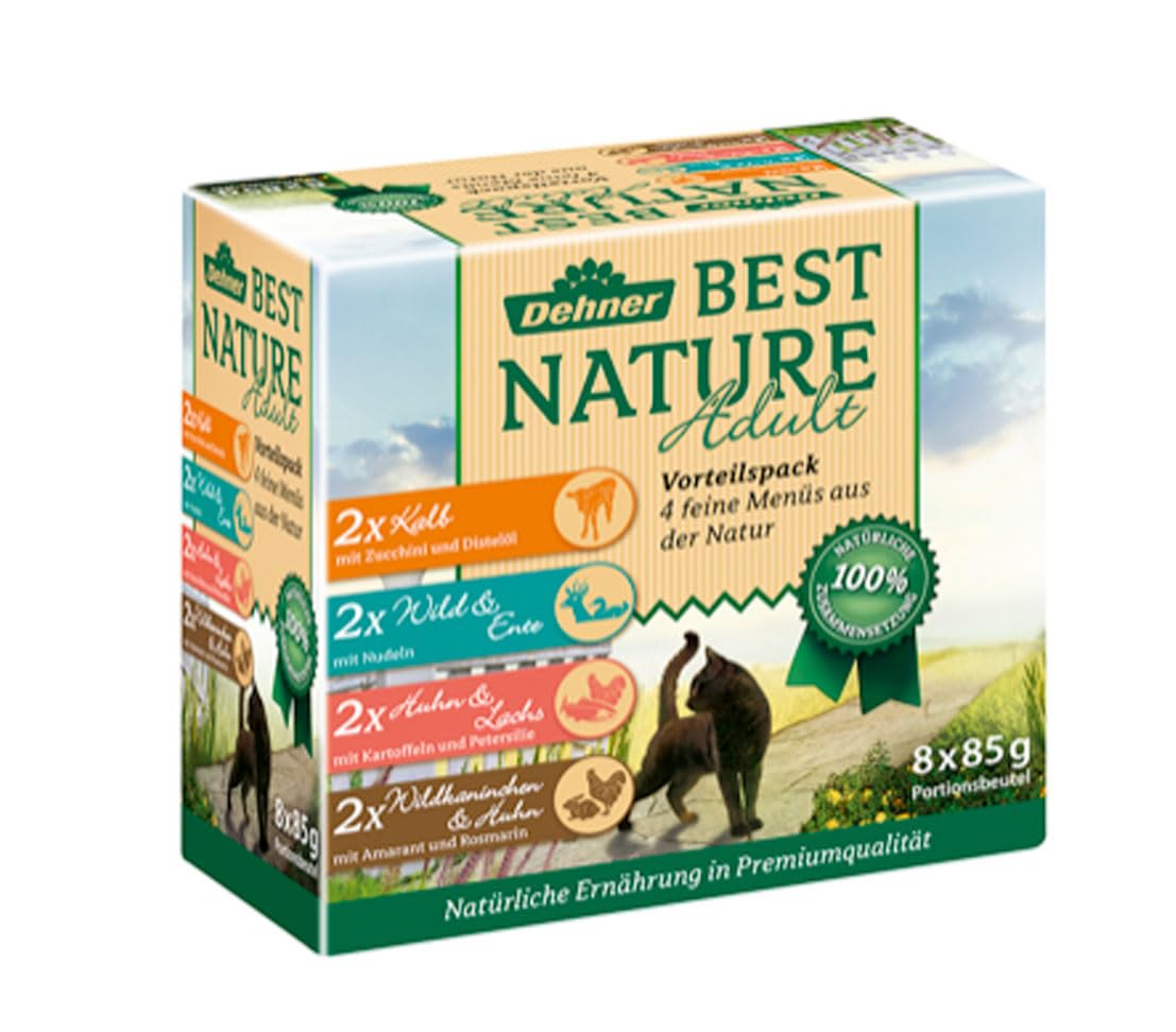 dehner-best-nature-katzen-nassfutter-multipack-8x85g-kalb-wild image 1