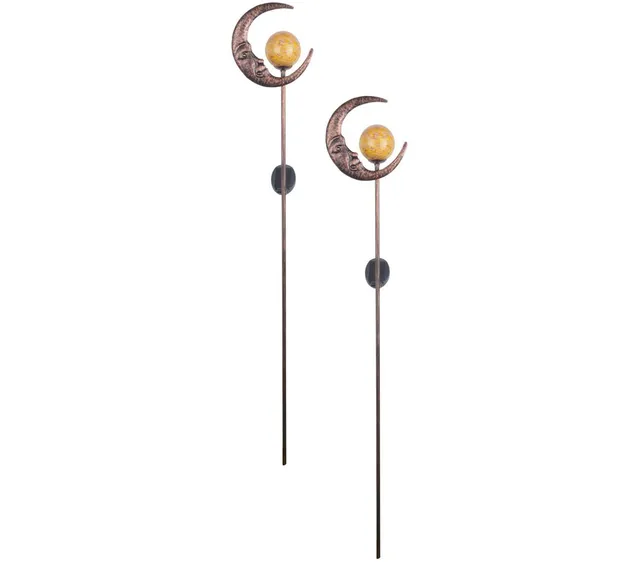 dehner-premium-solar-dekostab-mond-gartendeko-2-st-ck-bronze image 1