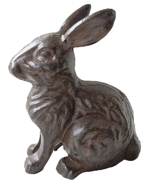 dehner-hase-dekofigur-gusseisen-braun-18-5-cm-wetterfest image 1
