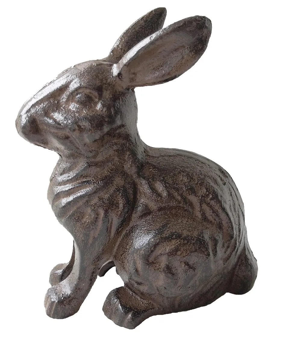 dehner-hase-dekofigur-gusseisen-braun-18-5-cm-wetterfest image 1