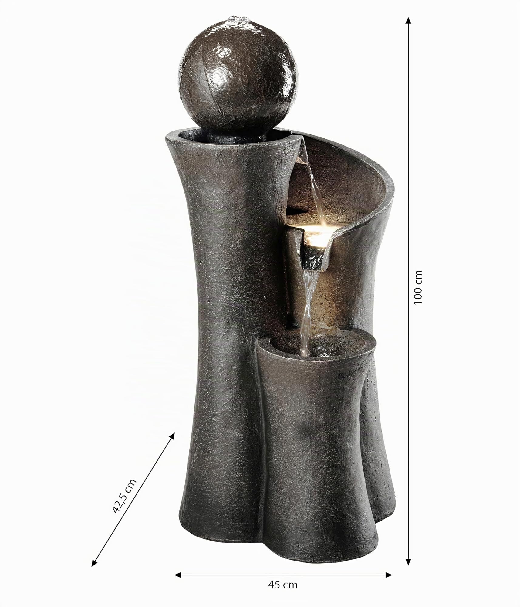 dehner-gartenbrunnen-acapulco-led-polyresin-grau-braun image 4