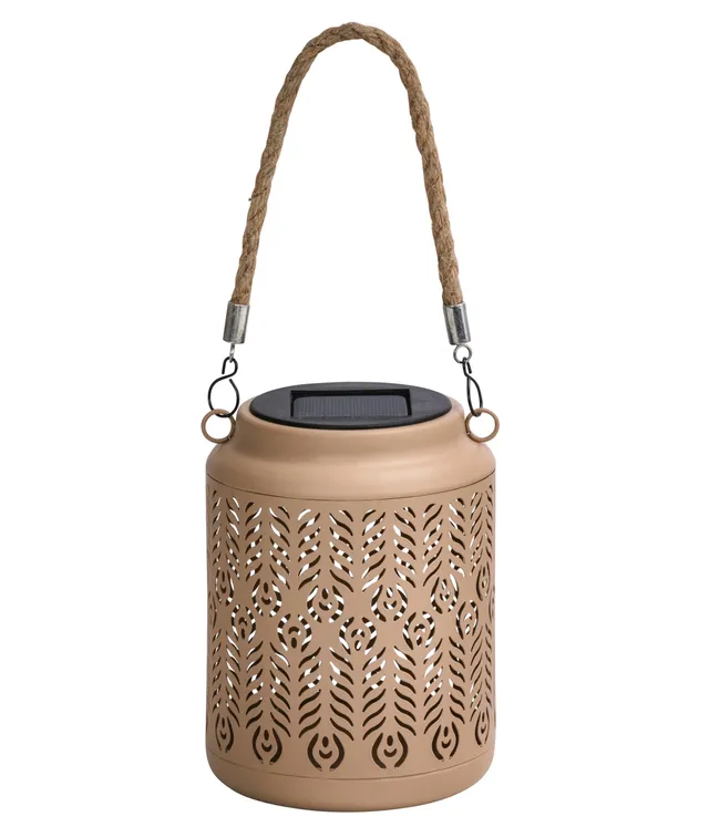 dehner-chiara-solar-laterne-beige-warmwei-16-cm image 1
