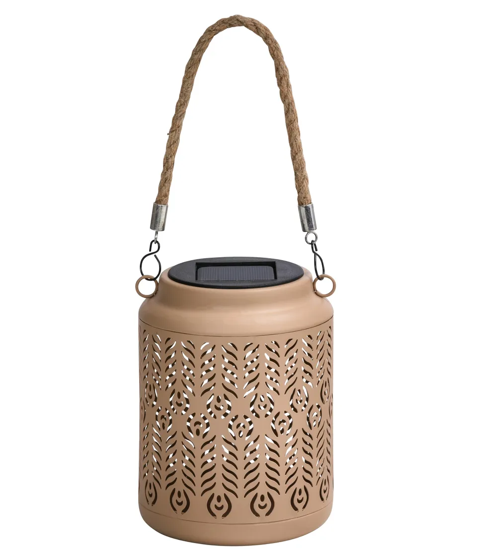 dehner-chiara-solar-laterne-beige-warmwei-16-cm image 1
