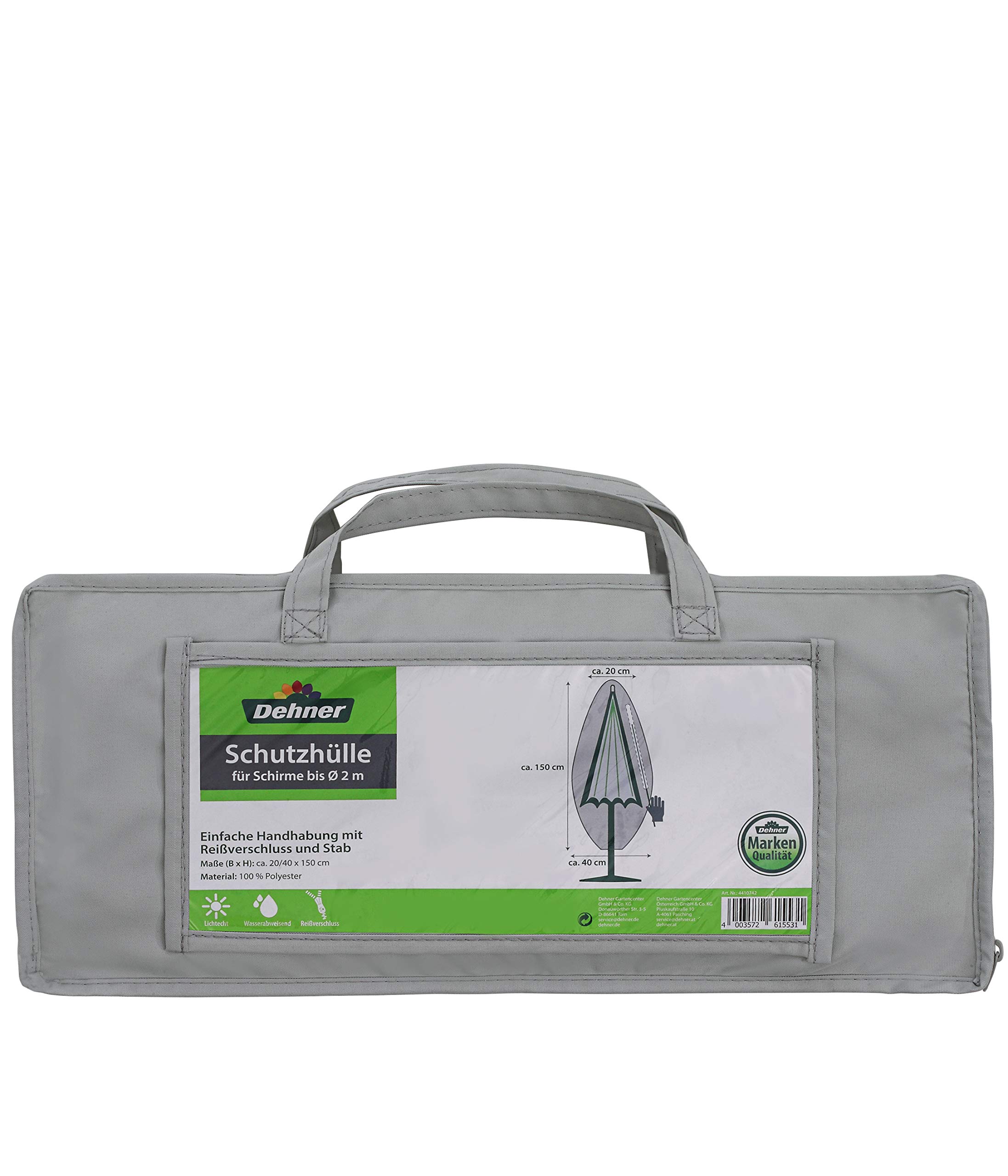 dehner-schutzh-lle-sonnenschirm-bis-2-m-grau-polyester image 1