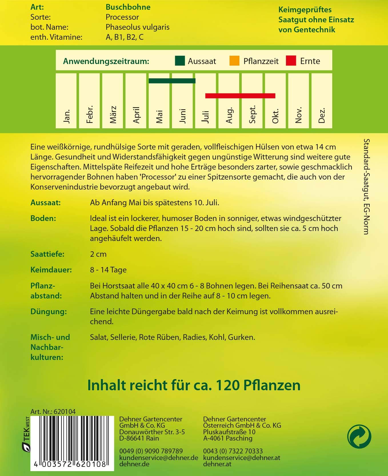dehner-buschbohne-processor-saatgut-5er-pack-ertragreich image 2